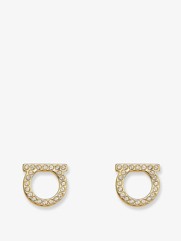 Ferragamo - Gancini Crystals Brass Earrings