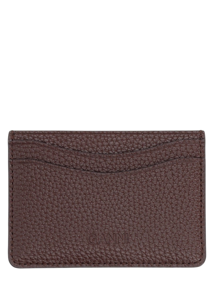 GANNI - Bou Card Holder - Brown ganni-bou-brown-card-holder-back-jpg