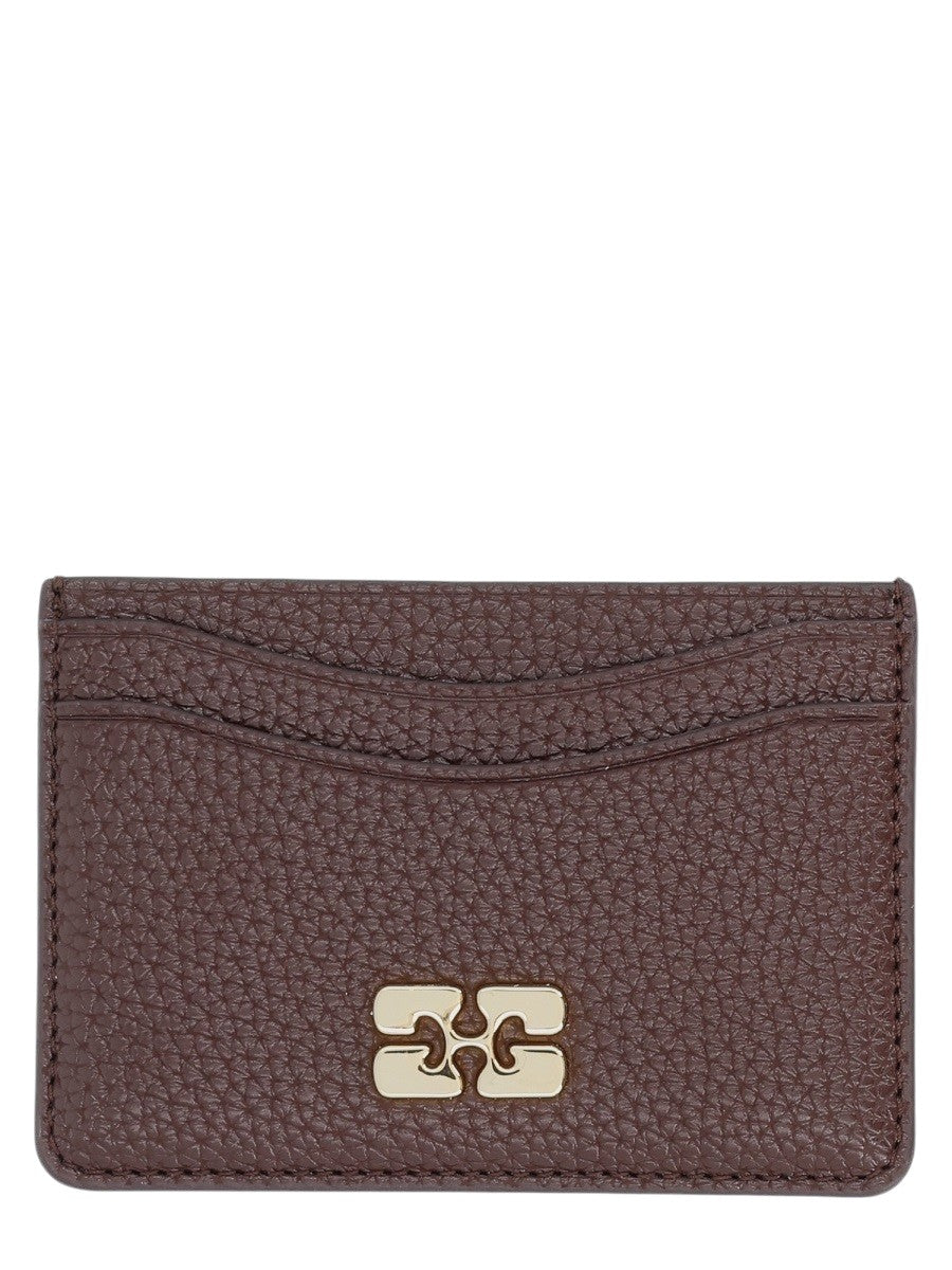 GANNI - Bou Card Holder - Brown ganni-bou-brown-card-holder-front-jpg