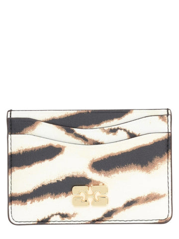 GANNI - Bou Card Holder - Leopard Print ganni-bou-card-holder-leopard-print-front-jpg