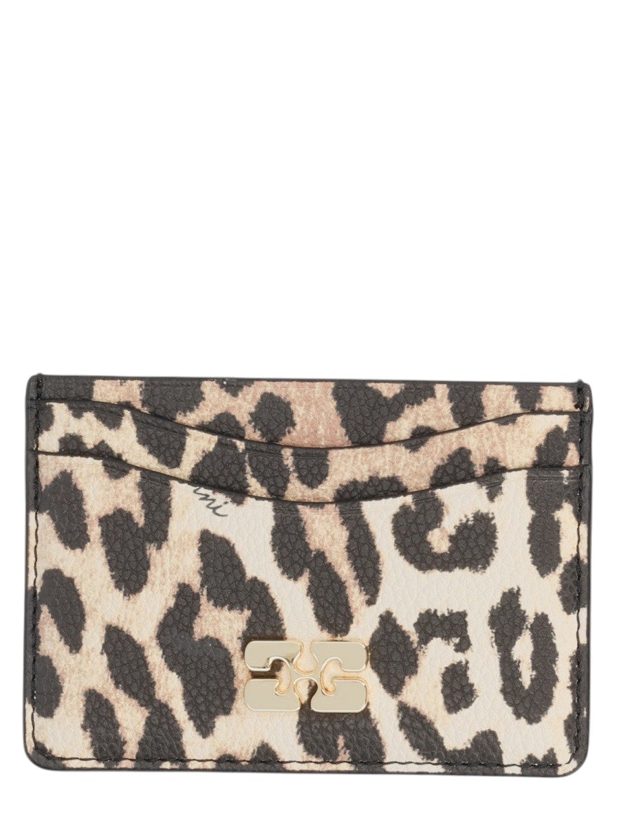GANNI - Bou Card Holder - Leopard Print ganni-bou-leopard-print-card-holder-front-jpg