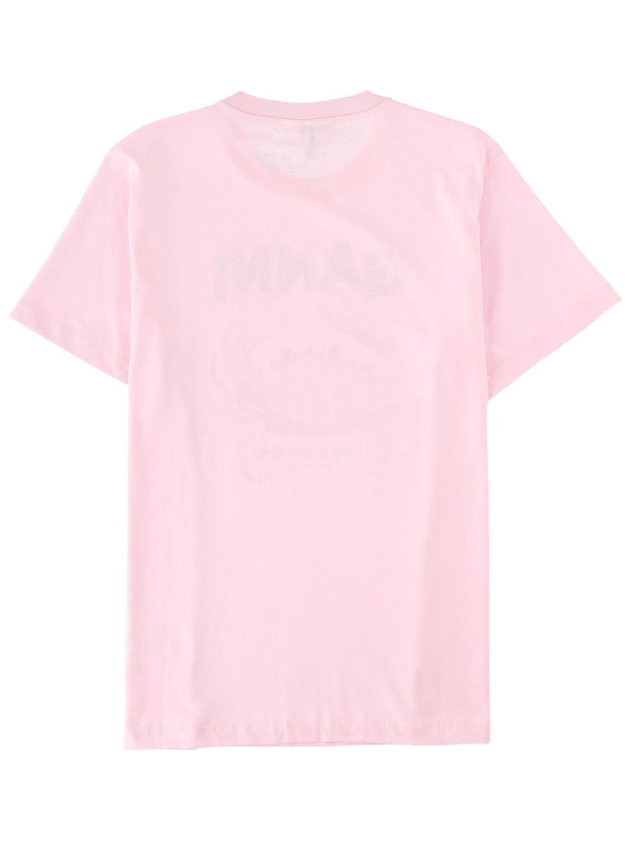 GANNI - Crab Print T-Shirt - Pink ganni-crab-print-t-shirt-pink-front-jpg