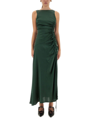 GANNI GANNI - GATHERED SATIN DRESS