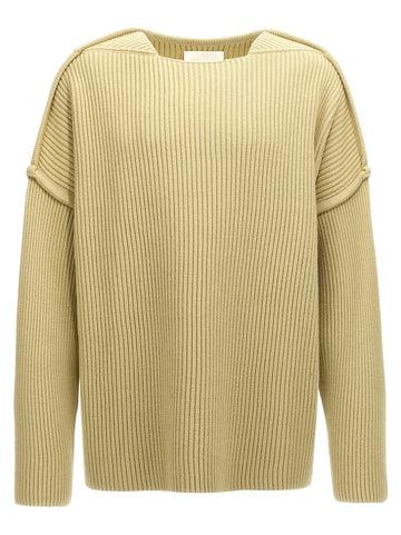 JIL SANDER - Geometric neckline sweater GREEN