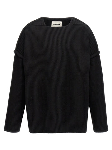 JIL SANDER - Geometric neckline sweater geometric-neckline-sweater_719ba24e-7761-4265-b857-b05885e52023