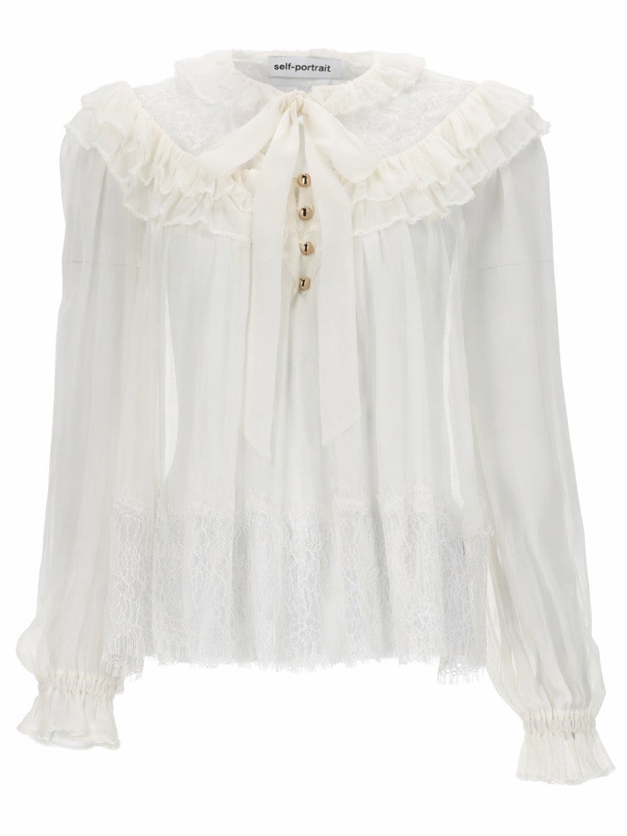 SELF-PORTRAIT - GEORGETTE BLOUSE WITH RUFFLES georgette-blouse-with-ruffles