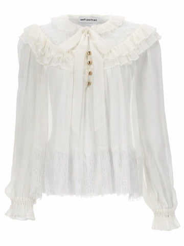 SELF-PORTRAIT - GEORGETTE BLOUSE WITH RUFFLES georgette-blouse-with-ruffles