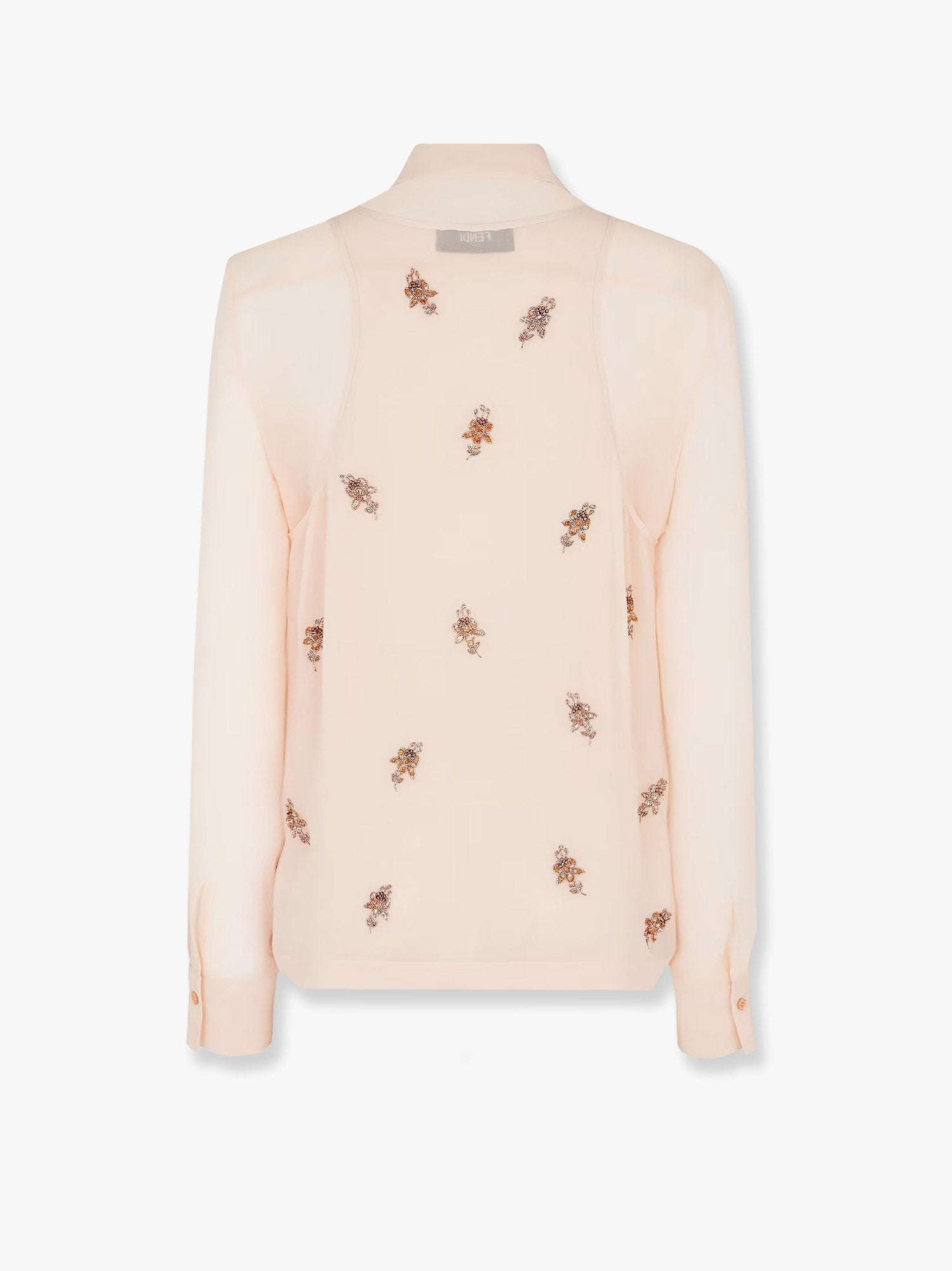 Georgette top with rhinestones and sequins embroidery