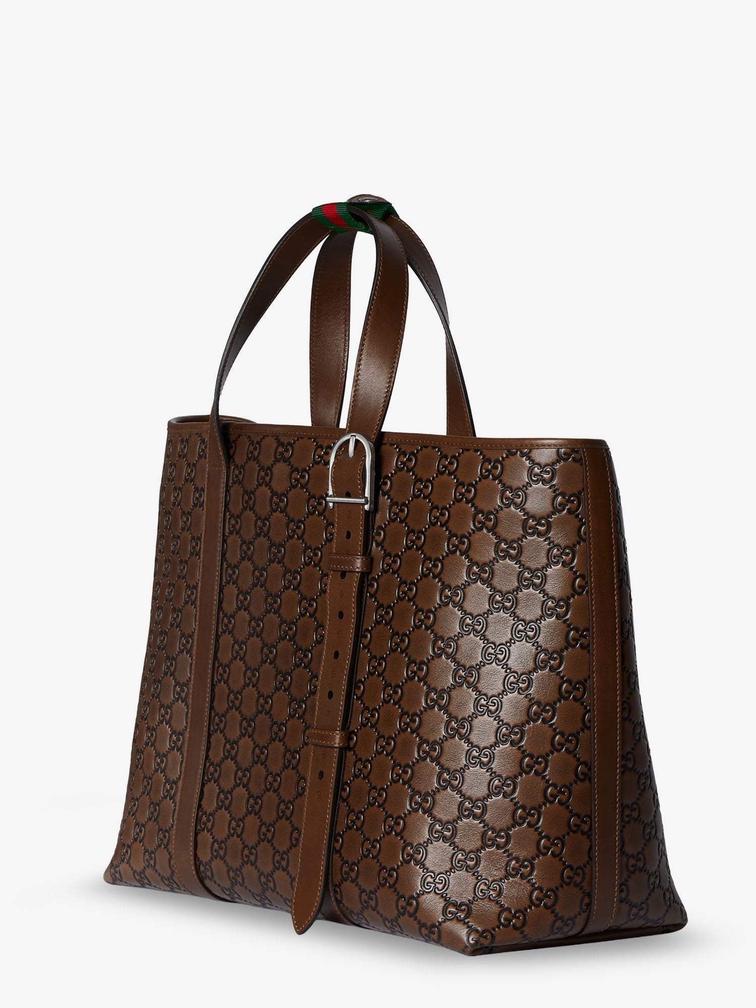 GG Emblem leather shopping bag