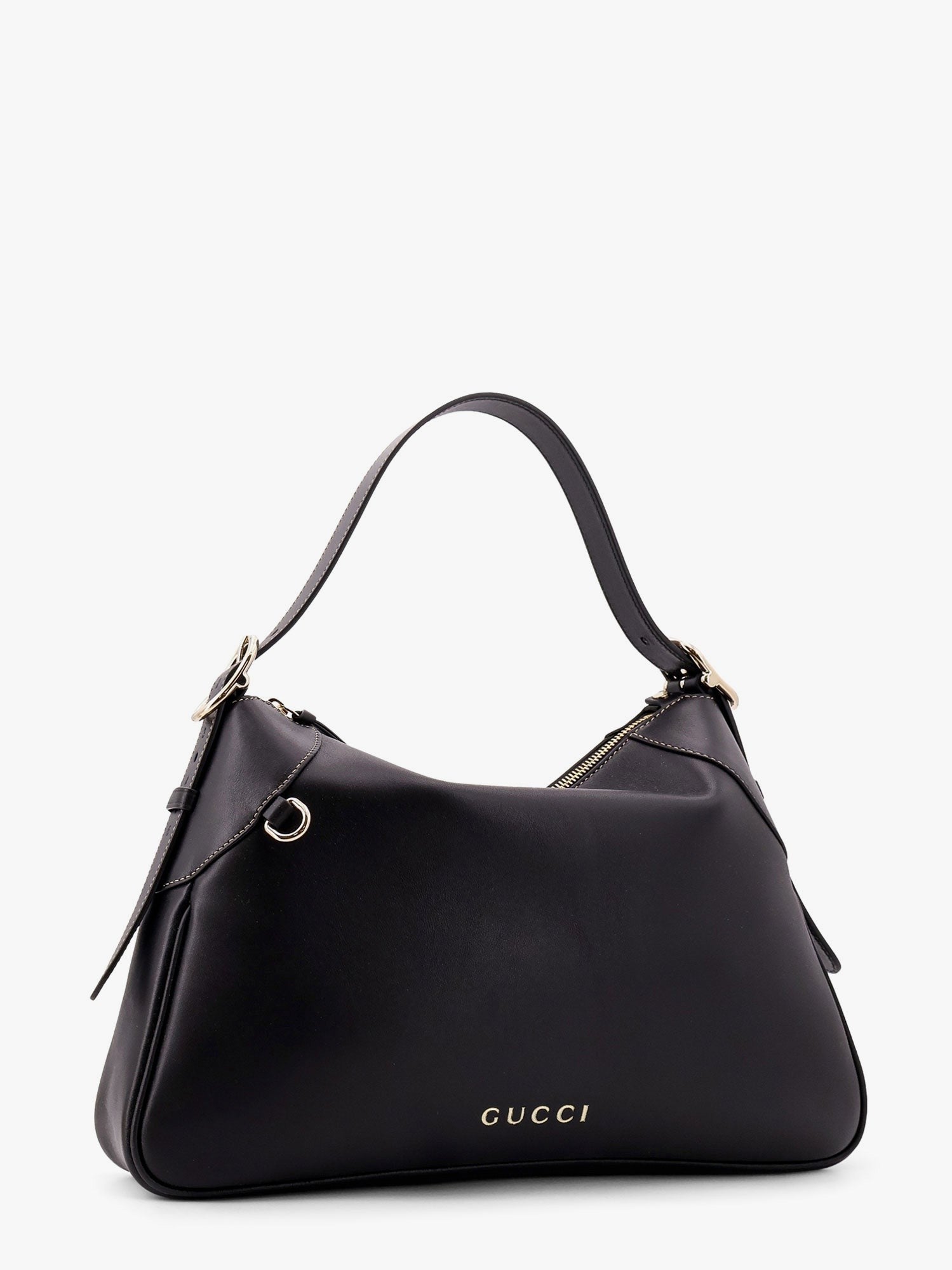 GG Emblem leather shoulder bag with frontal logo