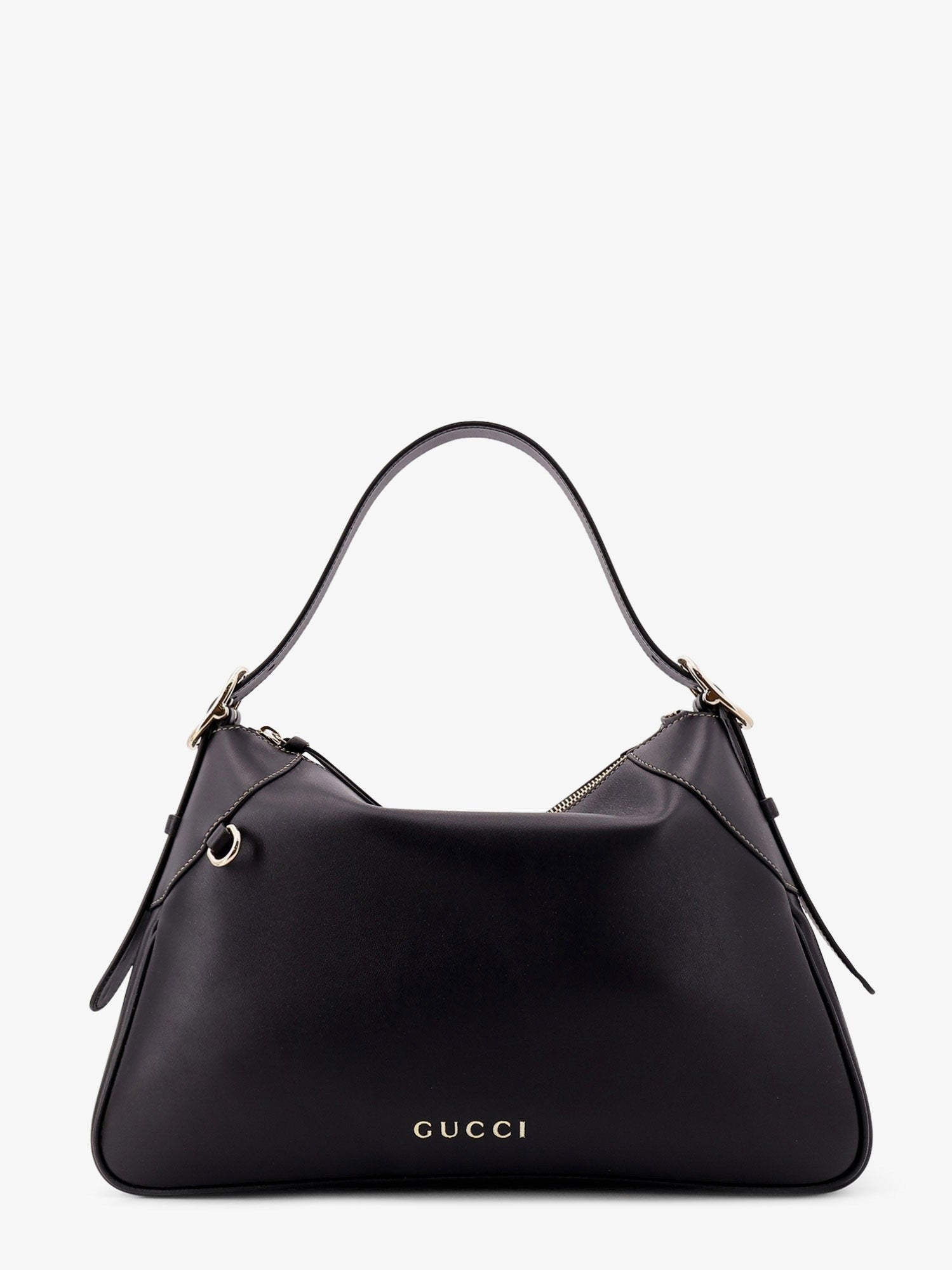 GG Emblem leather shoulder bag with frontal logo