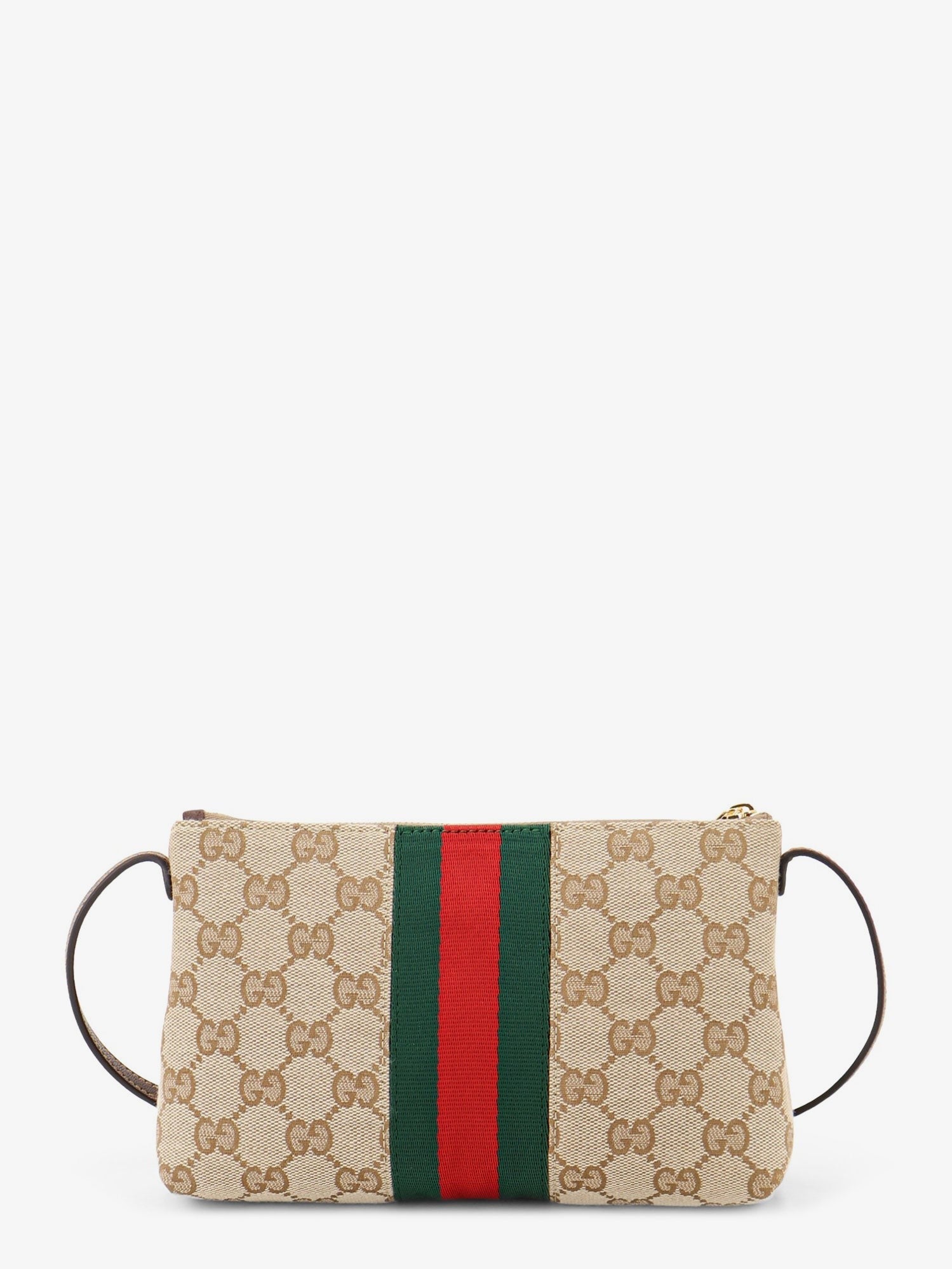 Gucci Gucci - GG fabric crossbody with Nastro Web detail on the front