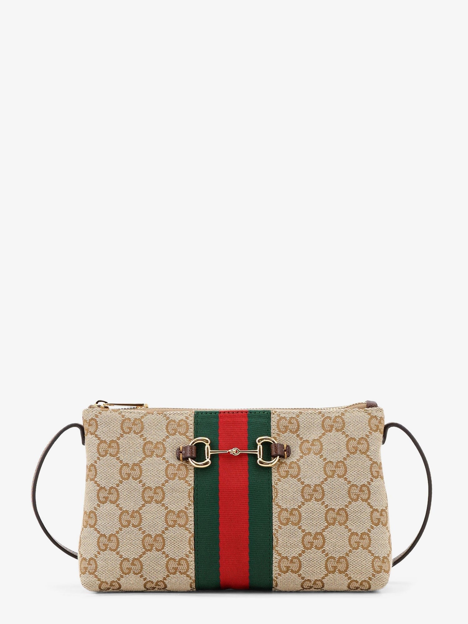 Gucci Gucci - GG fabric crossbody with Nastro Web detail on the front
