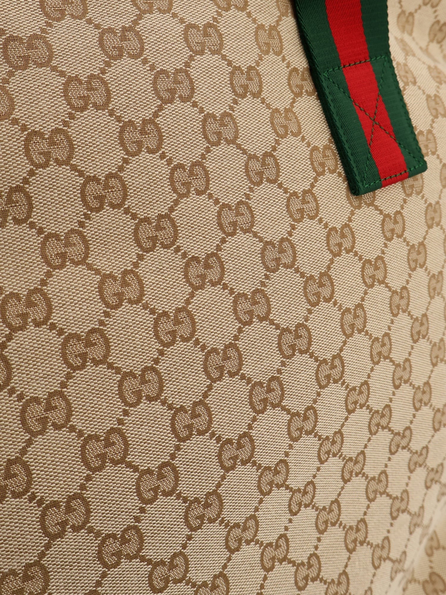 Gucci Gucci - GG fabric shopping bag with Nastro Web handle detail