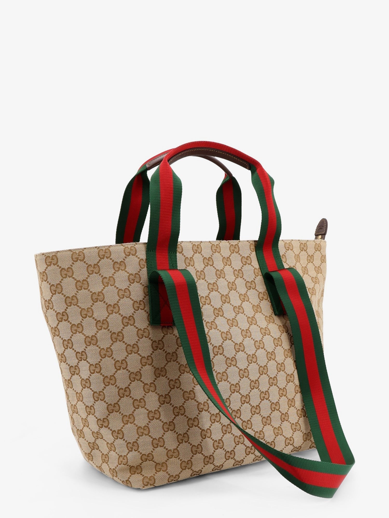 Gucci Gucci - GG fabric shopping bag with Nastro Web handles