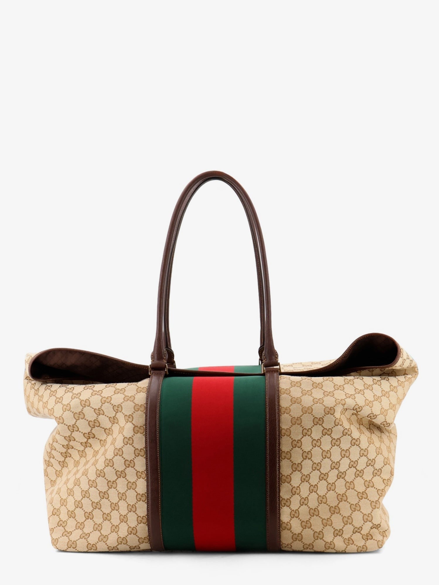 Gucci Gucci - GG fabric travel bag with Web detail on the front
