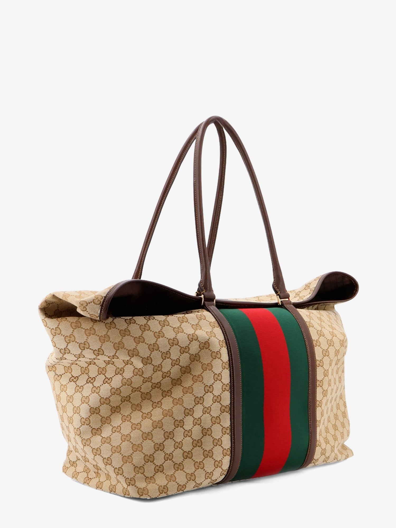Gucci Gucci - GG fabric travel bag with Web detail on the front