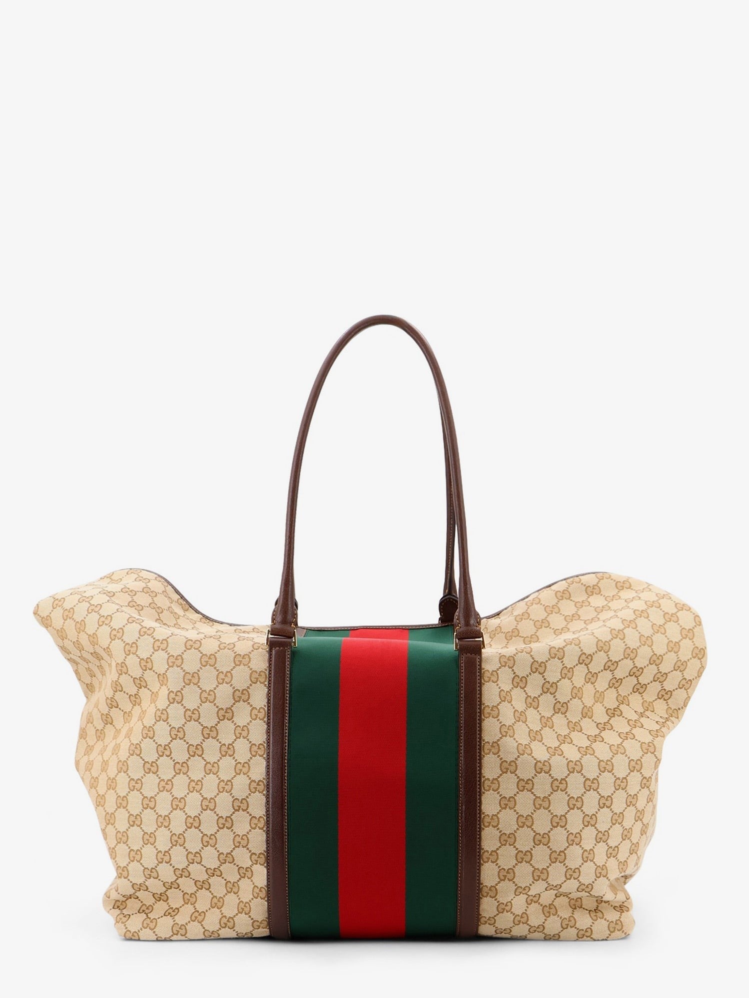 Gucci Gucci - GG fabric travel bag with Web detail on the front