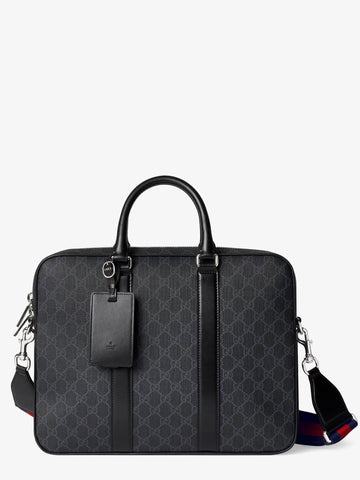 Gucci Gucci - GG Supreme fabric and leather briefcase