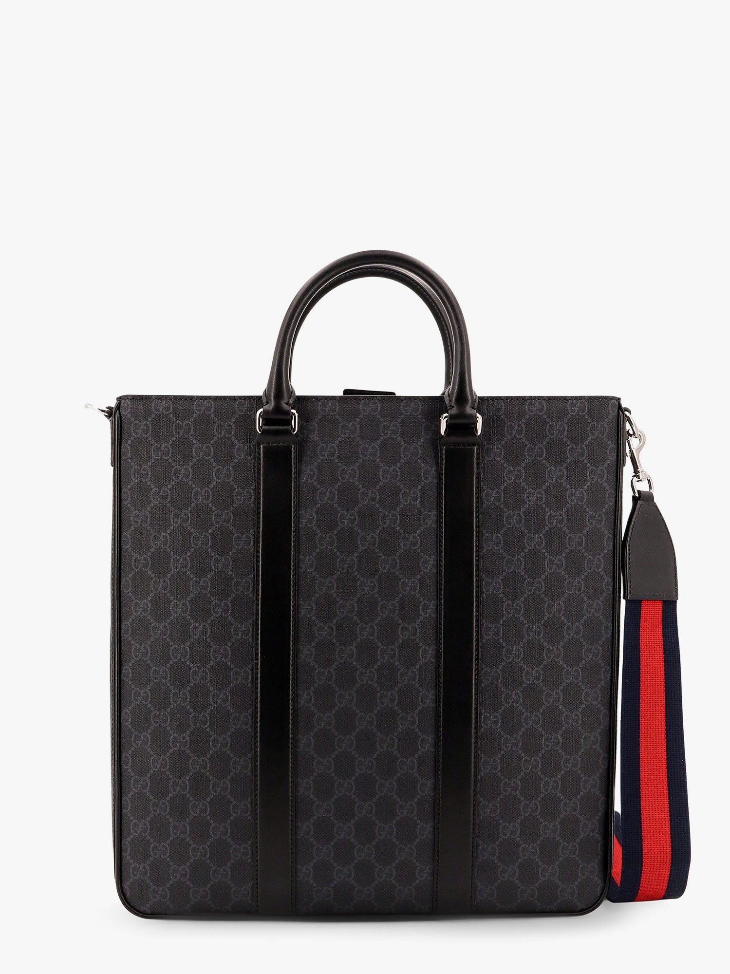 Gg supreme fabric shopping bag with shoulder strap