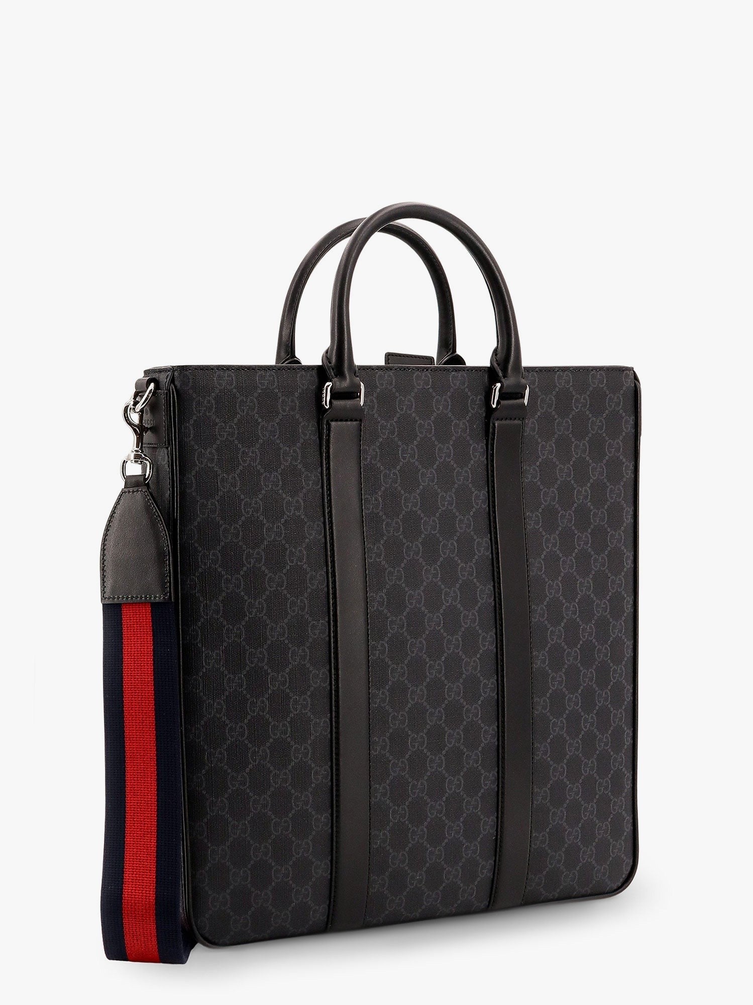 Gg supreme fabric shopping bag with shoulder strap