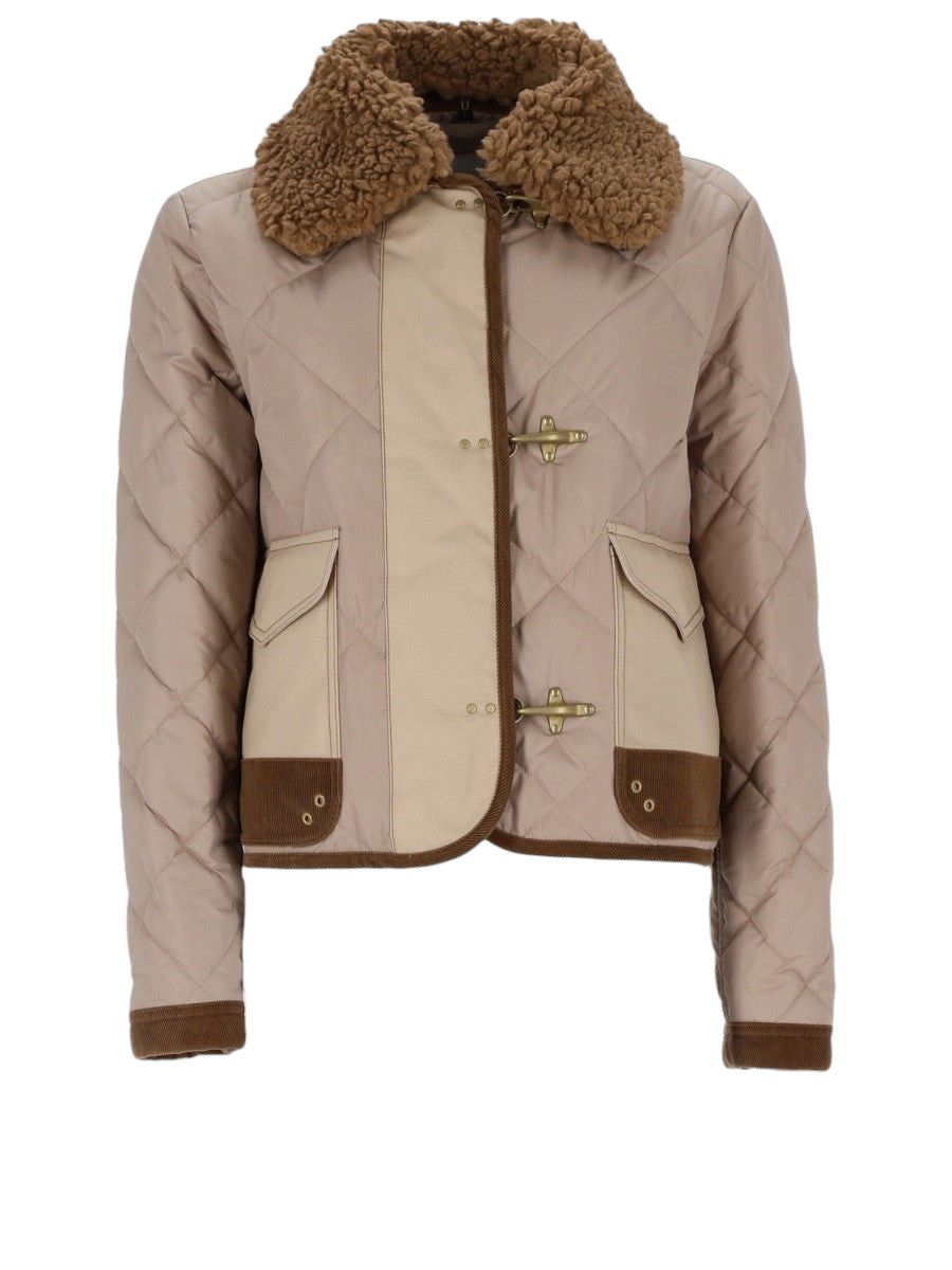 FAY - Diamond-quilted 3 Ganci Jacket in Technical Fabric beige