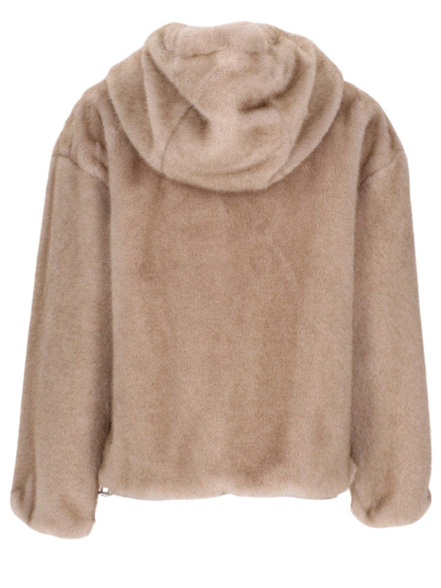 Herno - Eco Fur Hooded Jacket beige