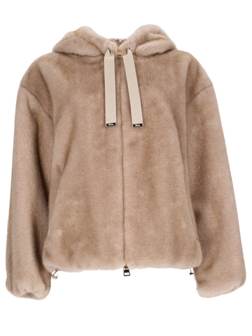Herno - Eco Fur Hooded Jacket beige