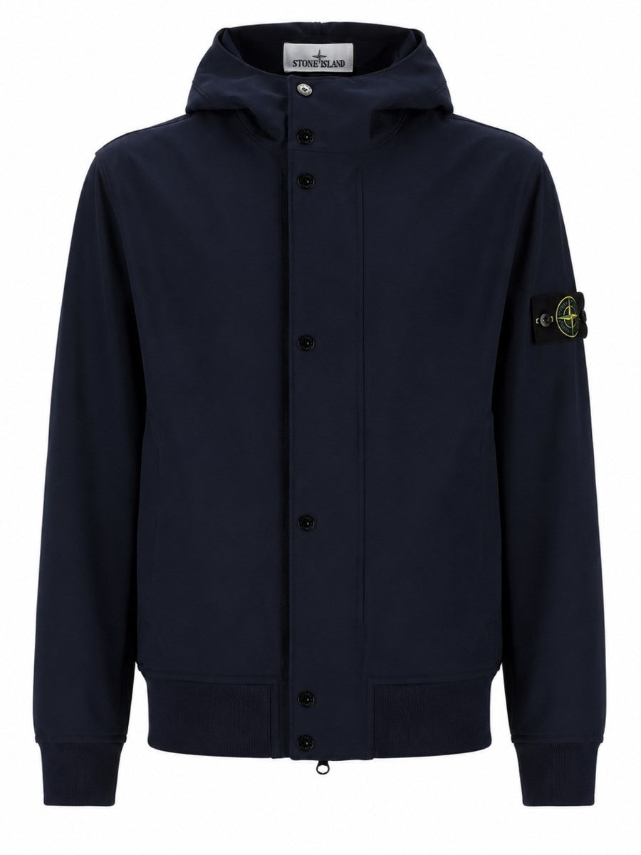 Stone Island - 4100118 Hooded Jacket with Water and Wind Resistant Blue
