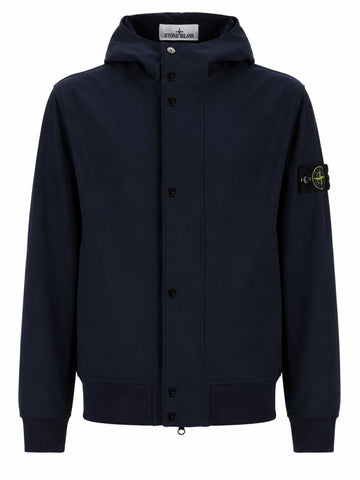 Stone Island - 4100118 Hooded Jacket with Water and Wind Resistant Blue