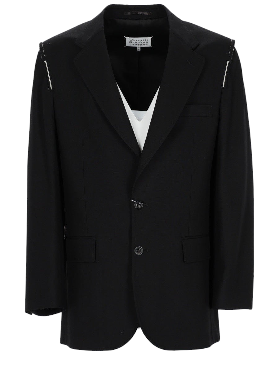 Maison Margiela - GIACCA MONOPETTO IN LANA Black