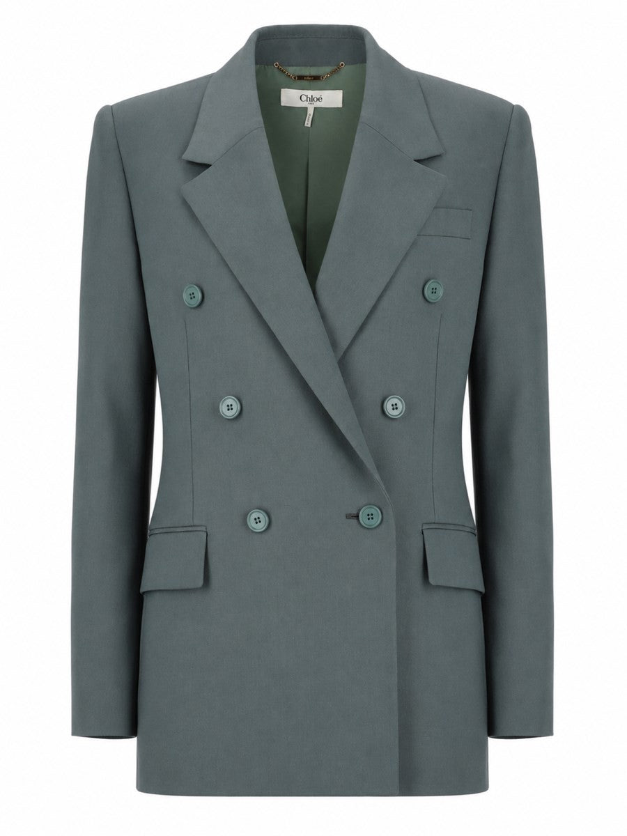 CHLOÉ - GIACCA SARTORIALE DOPPIOPETTO IN GABARDINE giacca-sartoriale-doppiopetto-in-gabardine_92850f80-7f12-4a62-81f0-11f97a912cf0