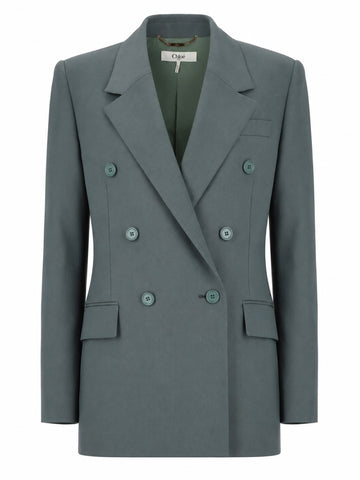 CHLOÉ - GIACCA SARTORIALE DOPPIOPETTO IN GABARDINE