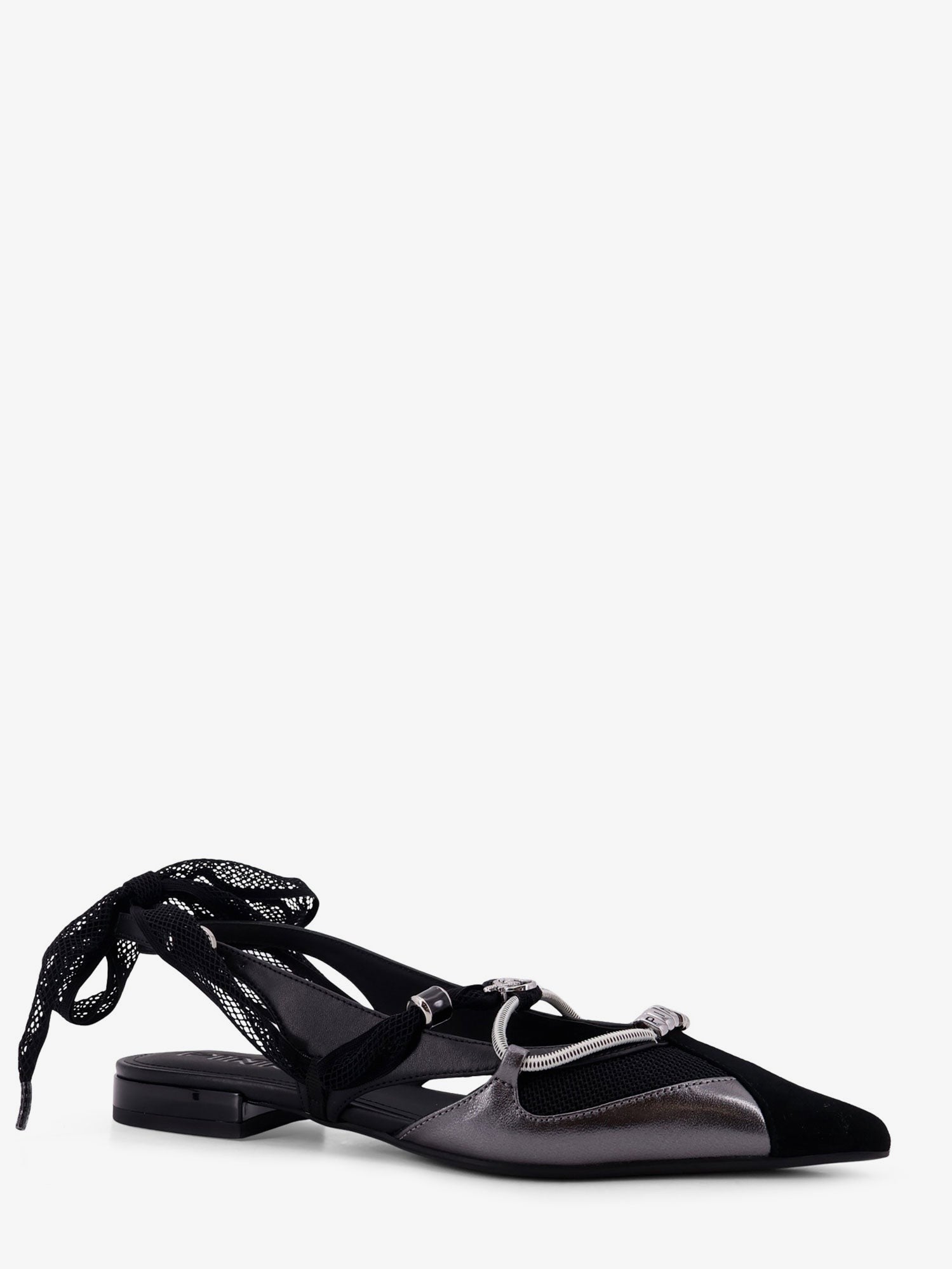 Pinko Gianira leather ballerinas with suede inserts