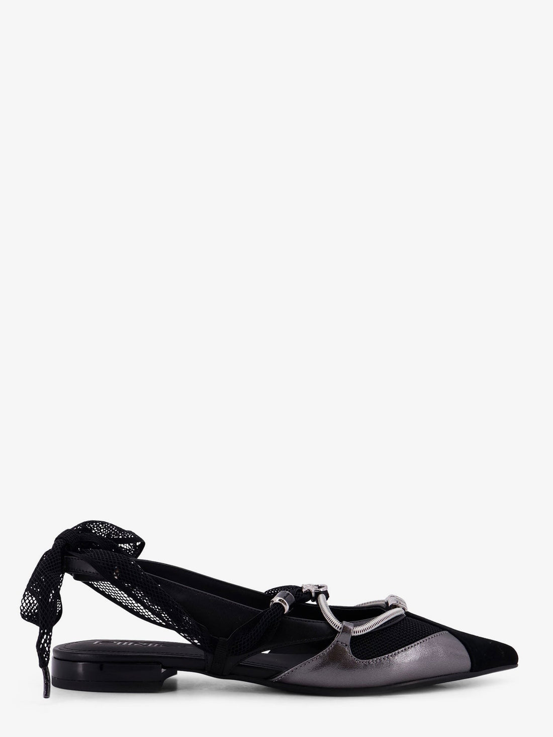 Pinko Gianira leather ballerinas with suede inserts