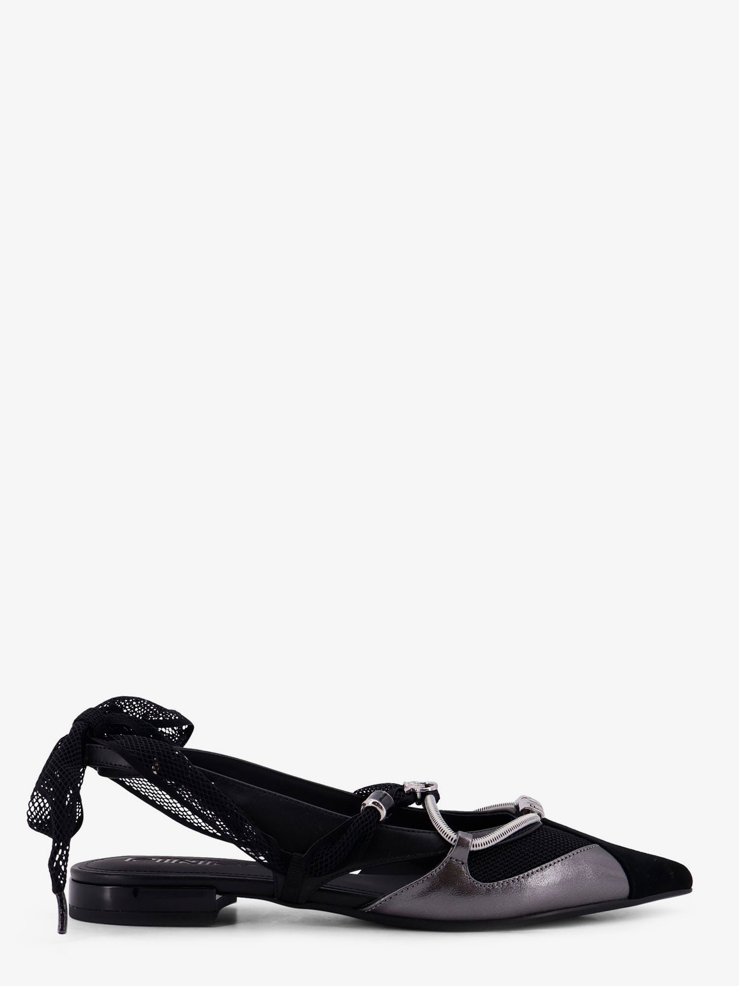 Pinko Gianira leather ballerinas with suede inserts