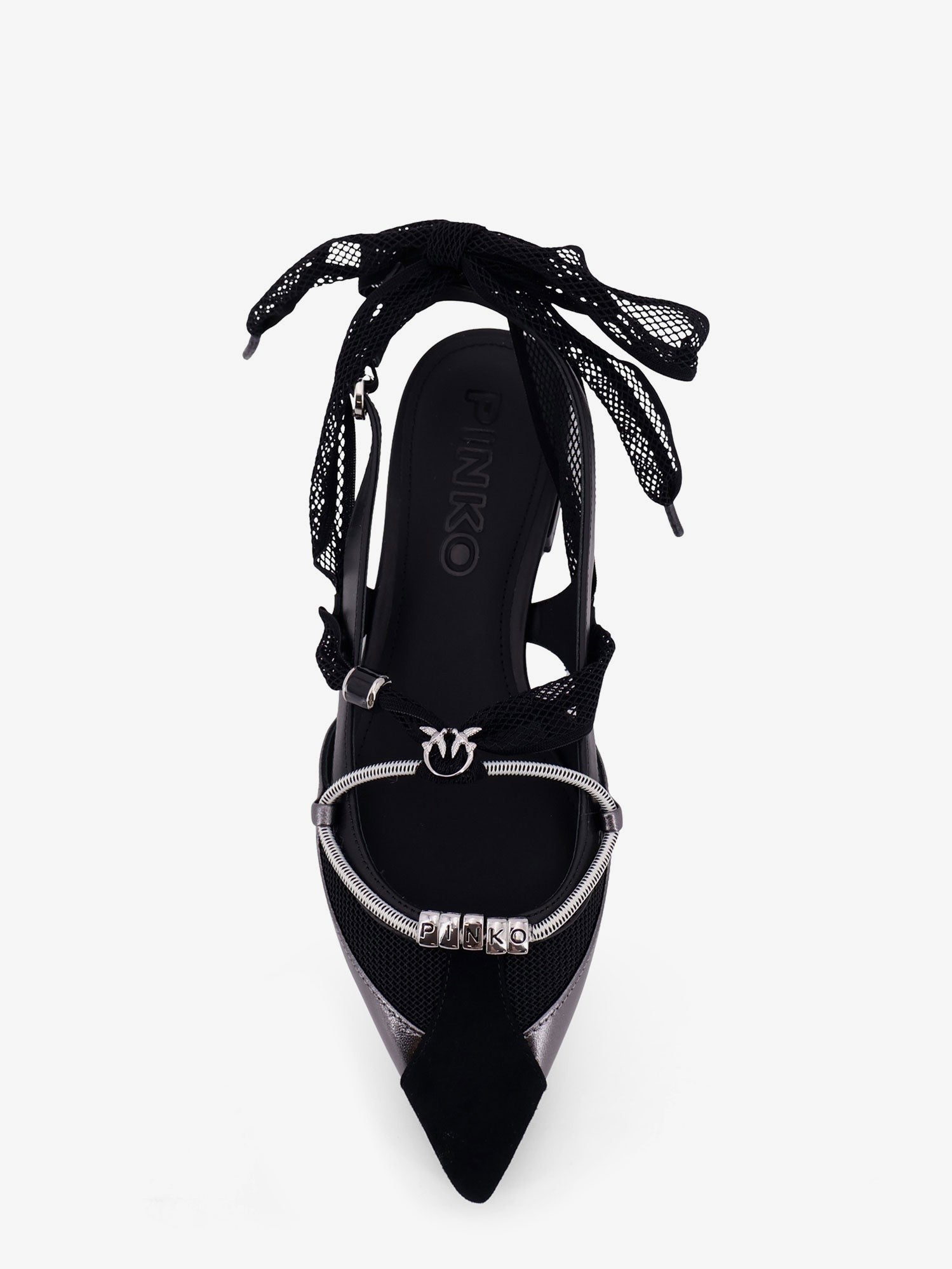 Pinko Gianira leather ballerinas with suede inserts