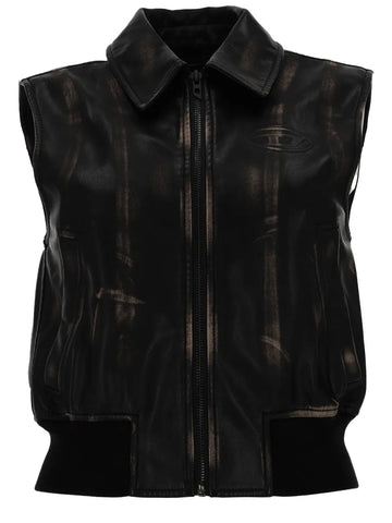 Diesel Diesel - GILET BOMBER CON EFFETTO DISTRESSED