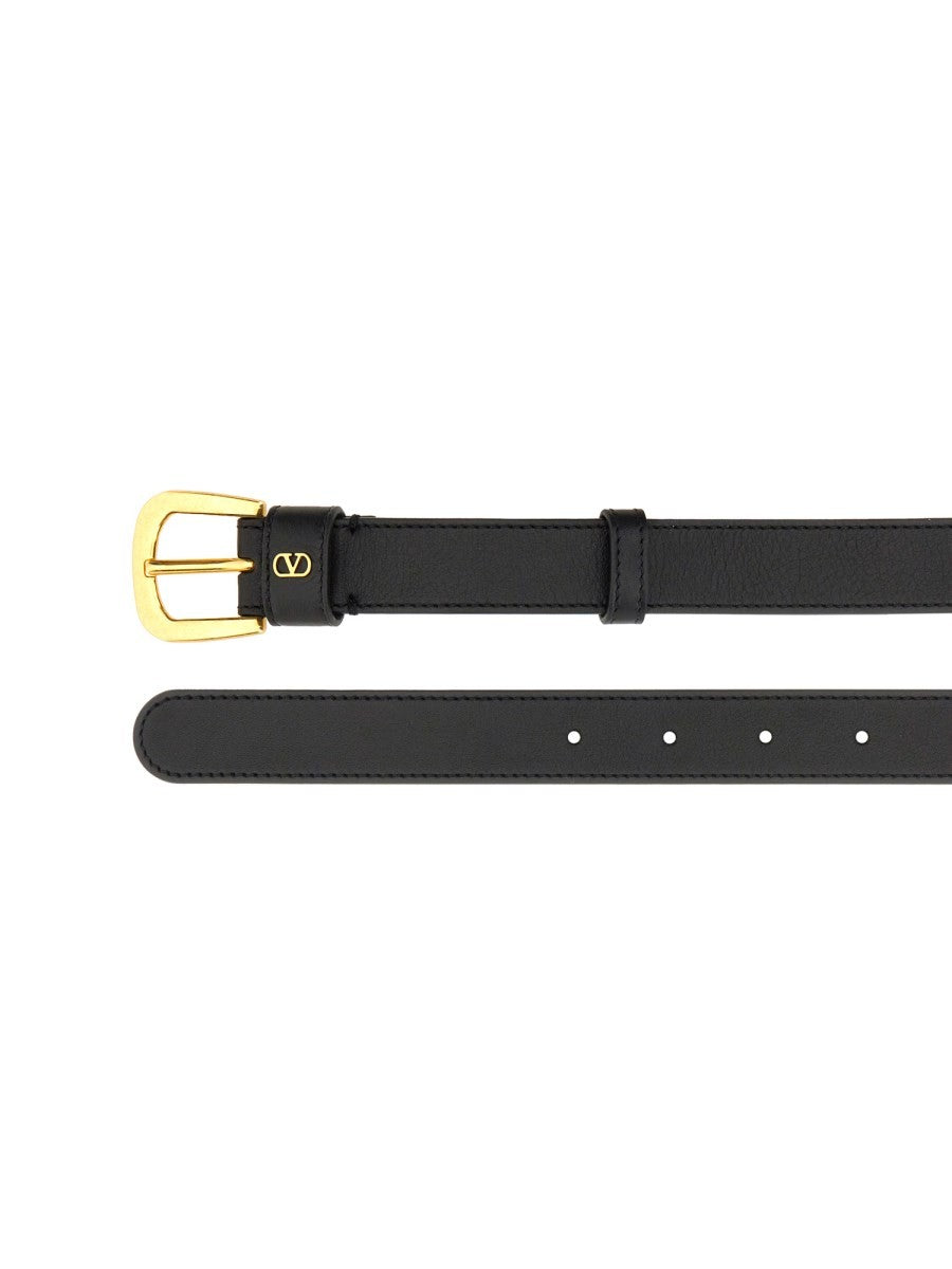 GLOSSY CALFSKIN "VLOGO SIGNATURE" BELT