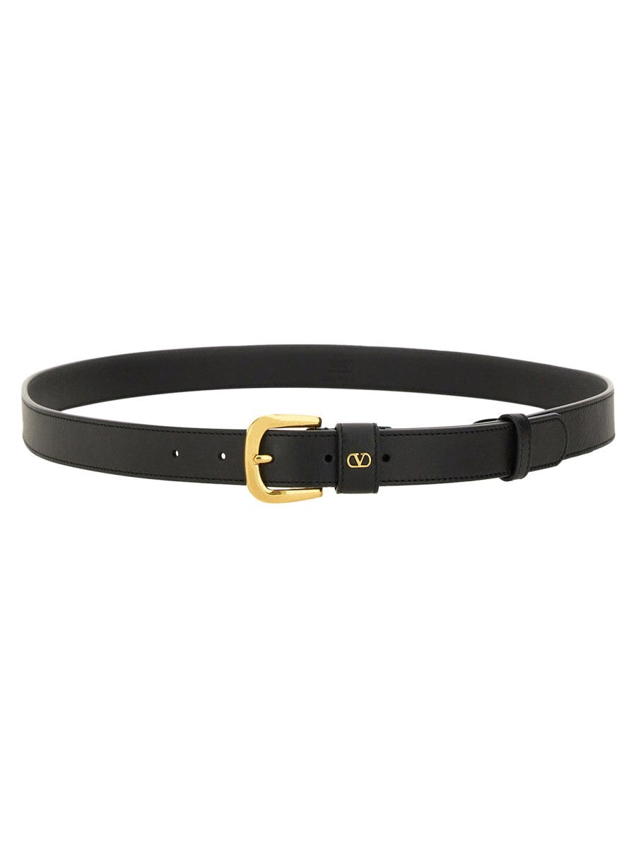 GLOSSY CALFSKIN "VLOGO SIGNATURE" BELT
