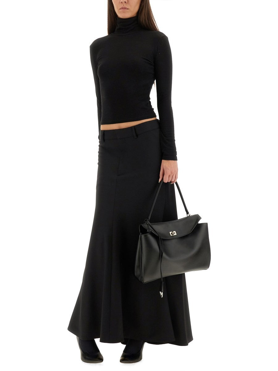 "GODET" MAXI SKIRT