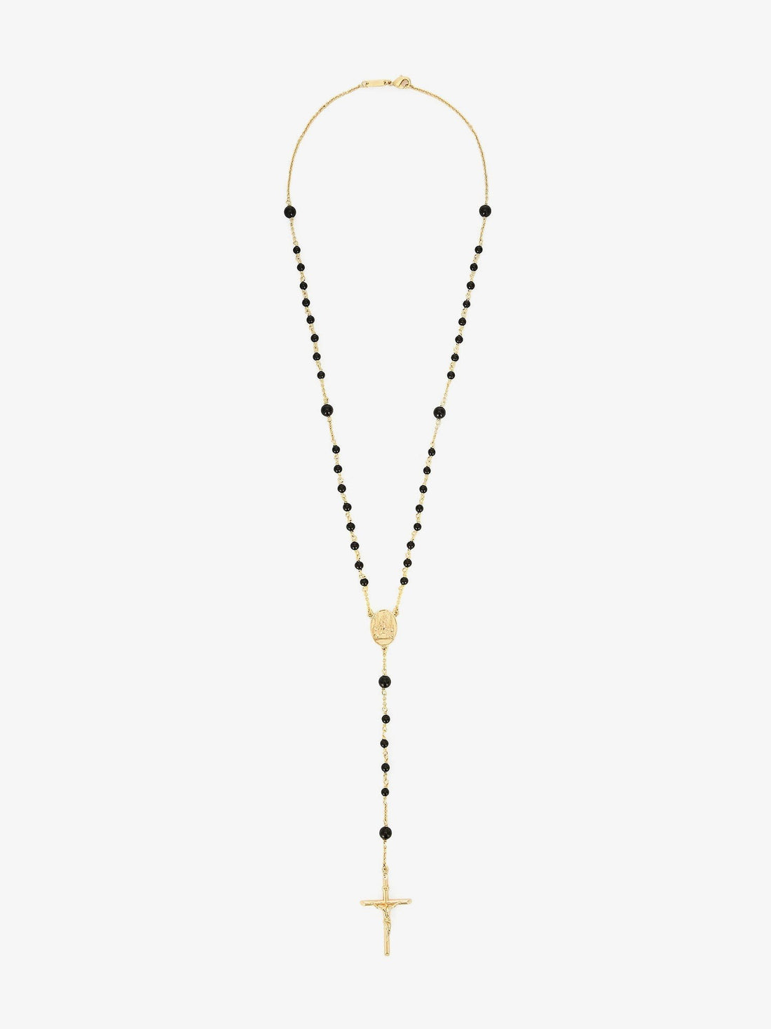 Dolce & Gabbana Gold brass rosary with natural stones