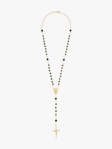 Dolce & Gabbana Gold brass rosary with natural stones