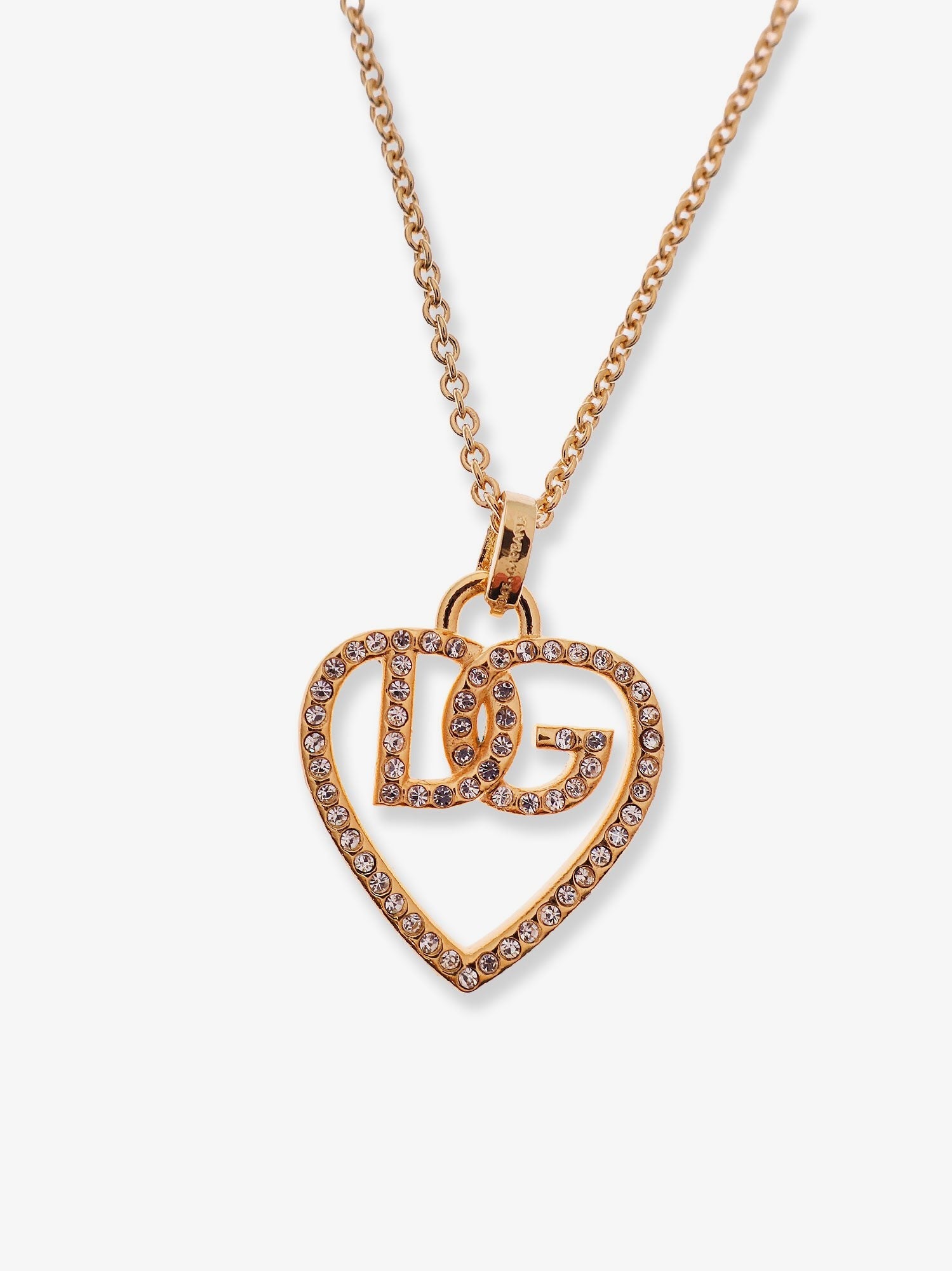 Gold necklace with rhinestones