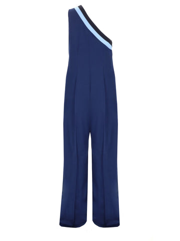 Golden Goose Golden Goose - Navy One Shoulder Jumpsuit with Side Stripe