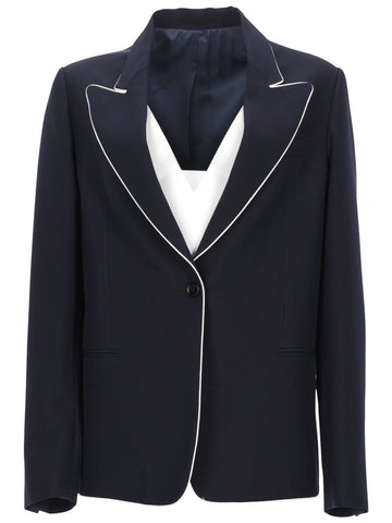 Golden Goose Golden Goose - Breasted Blazer with White Piping - Navy