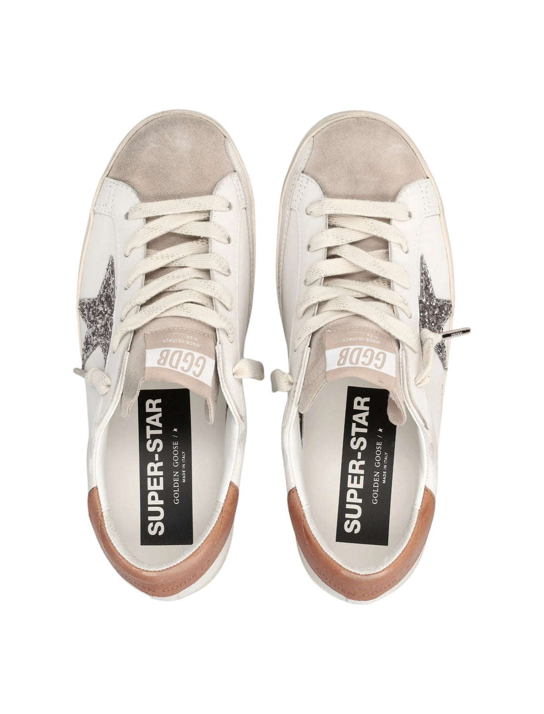Golden Goose - SNEAKER "SUPER-STAR" golden-goose-super-star-silver-glitter-star-white-side-jpg