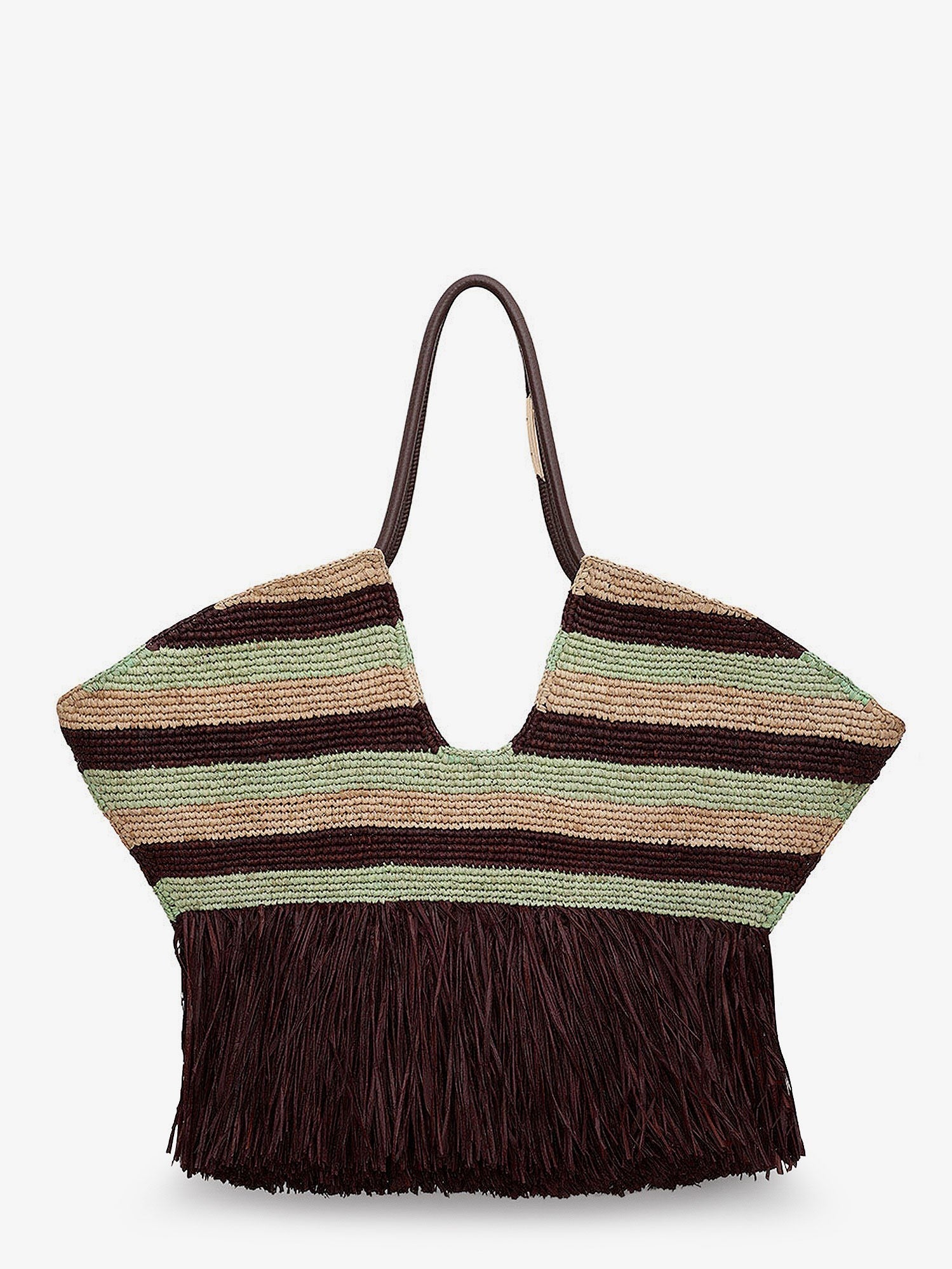 ZIMMERMANN ZIMMERMANN - Golden Time rafia shoulder bag with fringe