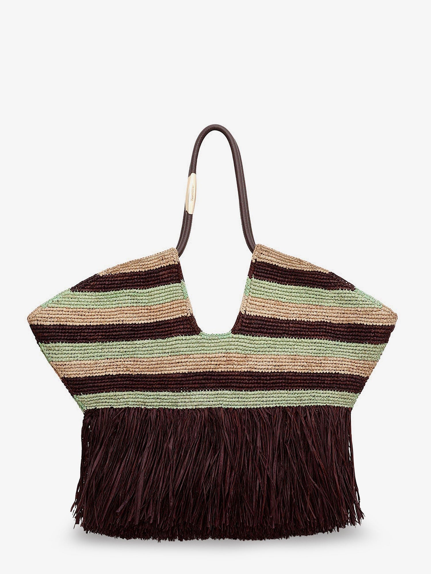 ZIMMERMANN ZIMMERMANN - Golden Time rafia shoulder bag with fringe