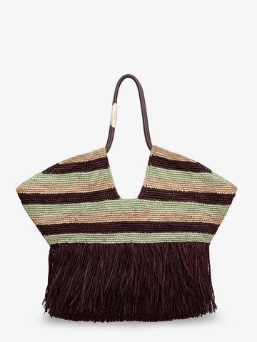 ZIMMERMANN ZIMMERMANN - Golden Time rafia shoulder bag with fringe